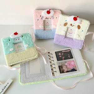 Plush cartoon animal 3-inch photo album binder for photocard storage and kpop collection