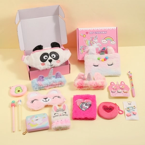 Niedliche Cartoon Einhorn Plüsch Schreibwaren Geschenkbox Set für Kinder Schulbedarf Geschenk.