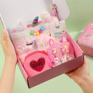 Einhorn geschenkset süße plüsch federtasche münzbeutel schreibwaren kinder geburtstag
