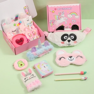 Niedliches Einhorn Plüsch Schreibwaren Geschenkset für Kinder Geburtstag Set süß neu
