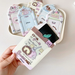 Porte-carte mignon de 3 pouces avec motif chiot dessin animé et chaîne à perles