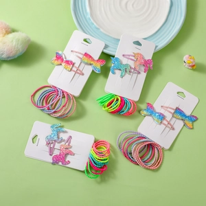Kinder Haarklammern Und Elastische Haarbänder Glitzer Pailletten Einhorn Meerjungfrau Cartoon Haarschmuck Für Mädchen