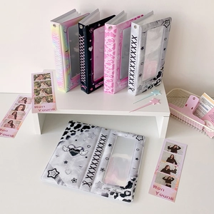 Ästhetische PVC-Fotoalben für Fotokarten und Polaroids mit Farbverlauf und Kuhmuster-Design