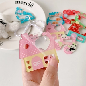 Cute acrylic house and note shaped charms with metal carabiner clips for bags