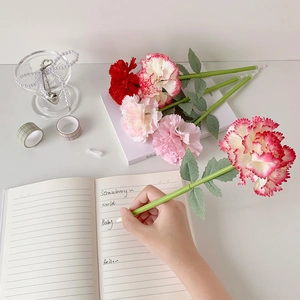 Elegant carnation artificial flower ballpoint pens for desk decor and wedding gifts