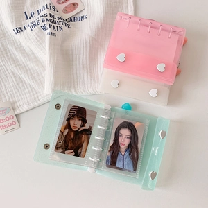 Glitter PVC 3-hole binder photocard album for polaroid storage in multiple pastel colors