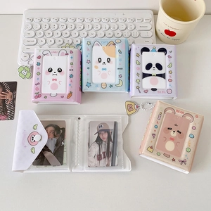 Kawaii Κινουμένων Σχεδίων Ζώων PVC Μίνι Ντοσιέ Φωτοκαρτών Μικρό Φωτογραφικό Λεύκωμα για Κάρτες Ειδώλων Βιβλίο Συλλογής Με Μρελόκ Μενταγιόν