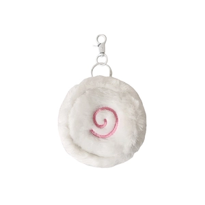 Japanese style plush narutomaki fish cake keychain charm for earbuds and coin storage