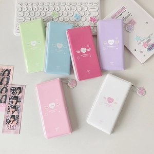Macaron hollow 4-grid photo album collection with bow heart and flower pendant