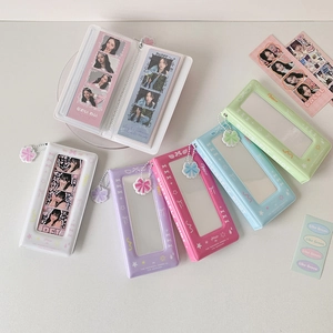 Pastel photo album with bow pendant and heart window in five soft macaron colors