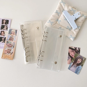 Transparenter A6 6-Ring-Ordner aus PVC für Fotokarten mit Druckknopfverschluss