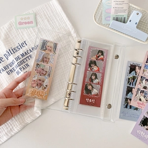 Transparenter A6 PVC-Sammelalbum mit 6 Ringen für Fotokarten und Idol-Aufkleber