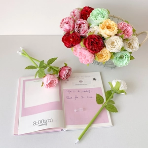 Kreative Rosen-Pfingstrosen-Kugelschreiber in bunten Farben für Schule und Geschenke