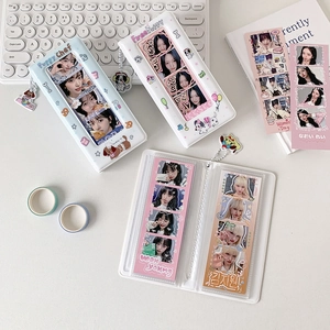 Cute puppy-themed photocard album for four-grid photos with charms and stickers