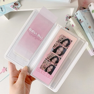 White 4-slot minimalist photocard album for collecting k-pop stickers and long photos