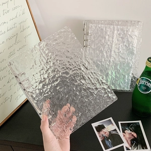 A5 water ripple transparent photocard binder with metal rings for 3-inch photos
