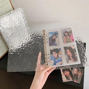 A5 water ripple transparent acrylic 6-ring binder for photo card storage and display
