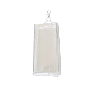 Transparente PVC-Puppenanzeigetasche mit weißem Wirbelhaken für 10cm Puppen und Schlüsselanhänger