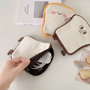 Süße Toast-Plüschtaschen für digitales Zubehör und kleine Schreibwarenartikel