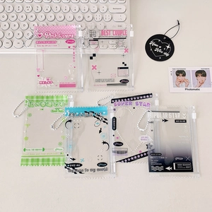 Colorful PVC photocard holders with star and heart prints for 3-inch polaroid cards