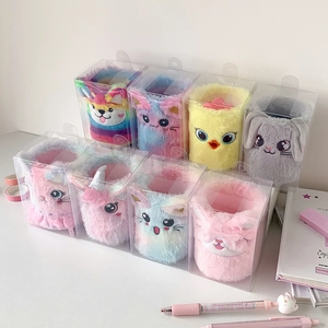 Cute plush animal pen holders in various designs for student desk organization