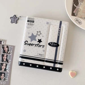 Star pattern collectible photo album with star charm and Superstars typography on cover