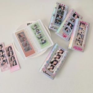 Holographic laser photo binder for star cards with stylish four-grid photo storage layout