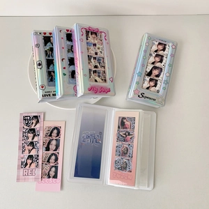 Holographic laser silver star photocard binder set for four-frame idol collection