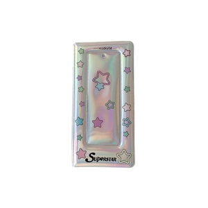 Silver laser holographic star photo card binder for four-cut idol card storage