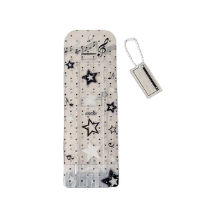 Portafoto glitterato in PVC con stelle nere e tema musicale per gli studenti