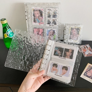 Album Photo À Feuillets Mobiles Transparent Texture Ondulée PVC Reliure Livre De Collection De Cartes Pour Polaroids