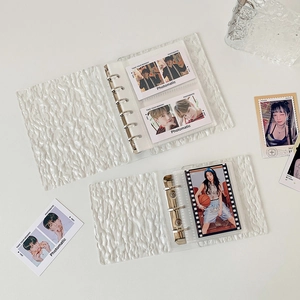 Classeur de cartes A5 transparent texture eau avec anneaux métalliques pour photos