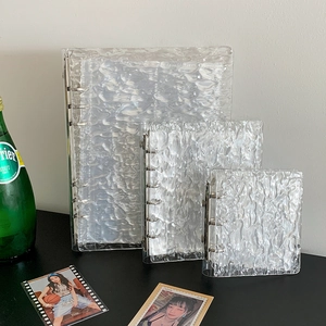 Transparent water ripple binder photo album for photocards in three diverse sizes