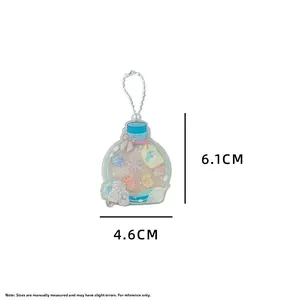 Detailed size view of sea life acrylic keychain showing 6.1cm height and 4.6cm width