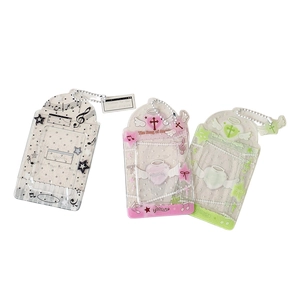 Music and angel themed transparent card holders with beads chain for student ID cards