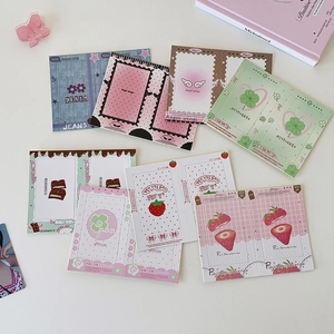 Flat lay of Korean style vintage film photo card holders in various aesthetic designs