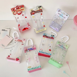Transparent PVC Doll Display Bag Cute Cartoon Portable Travel Storage Pouch Kawaii Ita Case For Small Toys Stationery