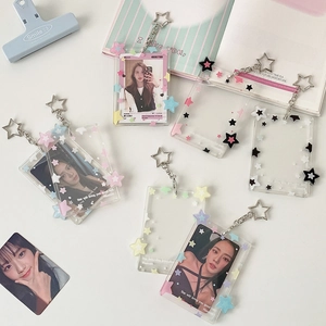 Porte-carte photo en acrylique avec étoiles colorées pour cartes de 3 pouces