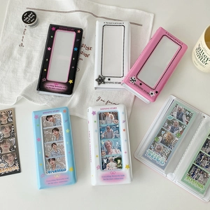 Classeur de cartes kpop étoiles colorées avec fenêtre creuse pour cartes photos