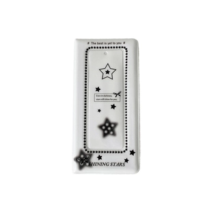 Classeur d'étoiles blanc minimaliste avec citations inspirantes et texture PVC mate