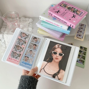 Macaron color collect book with heart cutout for four-grid photos and idol cards