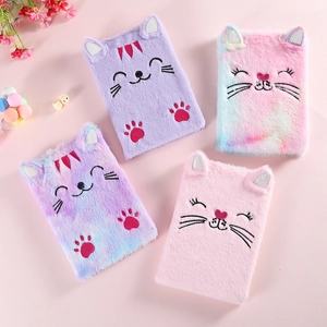 Plush Cat Notebook Cute Faux Fur Journal Diary With Embroidery And 3D Ears Student Stationery Gift For Girls Ruled Pages