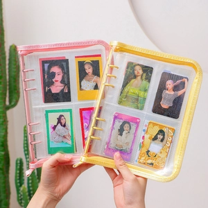 A5 Bindemittel Hülle Klar Glitzer PVC Reißverschluss Loseblatt Fotokarten Sammelalbum Schreibwaren Aufbewahrungstasche Idol Album