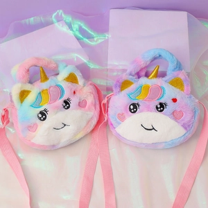 Süße Einhorn Plüsch Umhängetasche für Mädchen mit glitzerndem Horn und bunten Farben