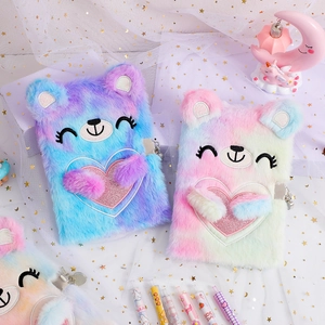 Journal Intime En Peluche Ours Avec Serrure Carnet De Notes Dessin Animé Dégradé Pour Filles Enfants Cadeaux