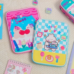 Cute cartoon rabbit iPad inner sleeve case with zipper for 11 inch tablets and accessories