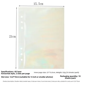 Pagine A5 laser arcobaleno a 6 fori per foto da 5 pollici, inserti da 12,8x10cm
