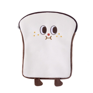 Cute cartoon toast plush 11-inch iPad sleeve with embroidery and 3D feet features