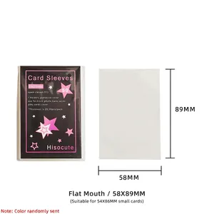 Detailed dimension guide for clear 58x89mm card sleeves for 3-inch photo protection
