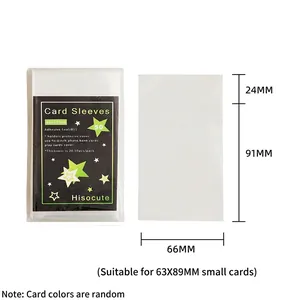 Detailed view of 66x91mm transparent self-adhesive card sleeves for 3-inch photos